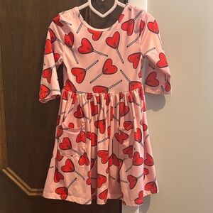 Pink and Red Heart Sucker Kids Dress